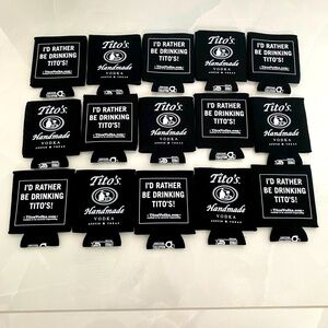 I’d rather be drinking Tito’s vodka Koozies black white